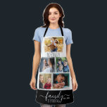 Grandma Grandkids 5 Photo Collage Family Name  Apron<br><div class="desc">Design your own personalized photo apron by adding 5 favorite pictures. Customize with family name and established year.</div>