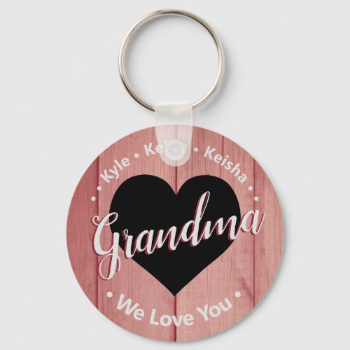 Grandma Grandkids Personalized Name We Love You Ke Keychain