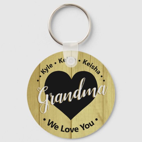 Grandma Grandkids Personalized Name We Love You Ke Keychain