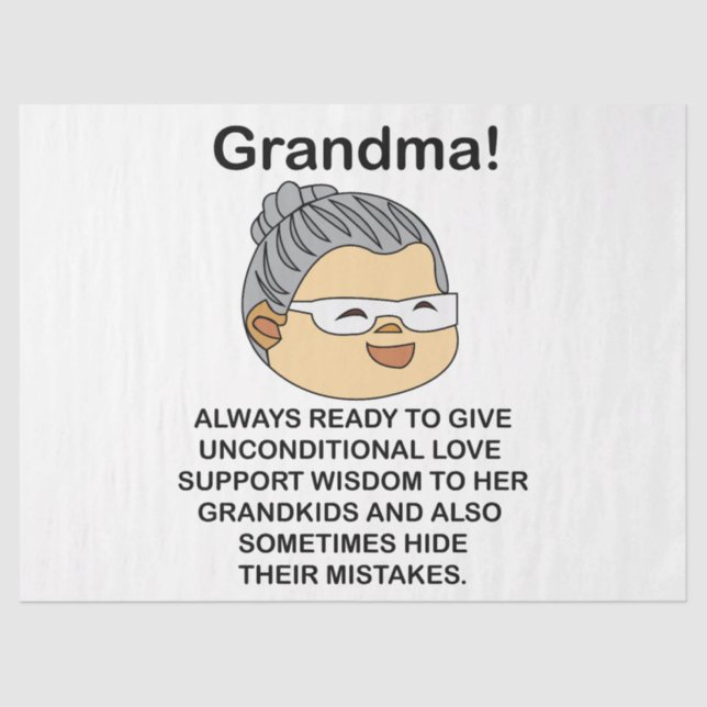 Grandma Grandmother Birthday Tissue Paper (Front)