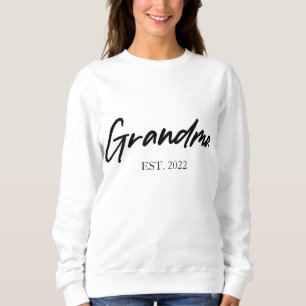 Grandma Grandmother Custom Est Year Minimal Simple Sweatshirt