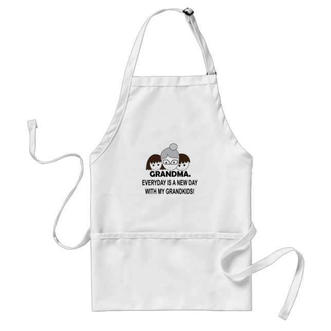 Grandma Grandmother Cute Grandma Adult Apron (Front)