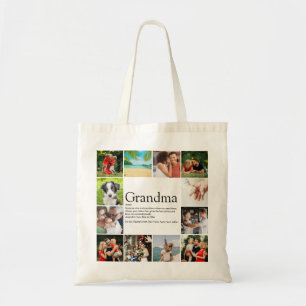 Grandma, Grandmother Definition 12 Photo Collage Tote Bag