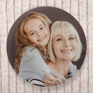 Grandma Grandmother Grandchildren Full Photo Button