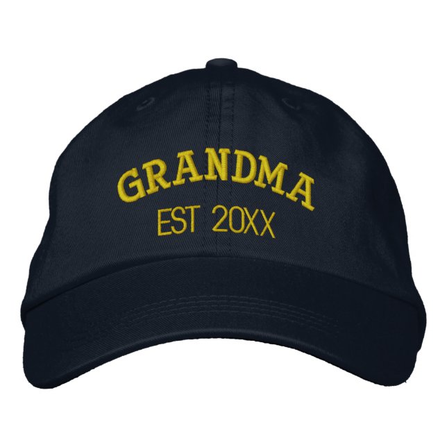 Grandma Grandmother Personalized Gift Custom Text Embroidered Baseball Cap (Front)