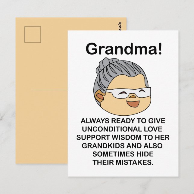 Grandma Grandmother  Postcard (Front/Back)