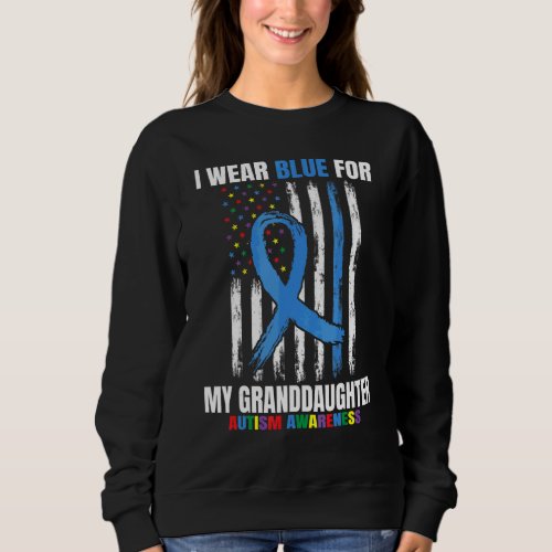Grandma Grandpa Blue For Granddaughter Autism Awar Sweatshirt