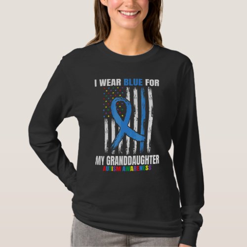 Grandma Grandpa Blue For Granddaughter Autism Awar T_Shirt
