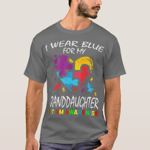 Grandma Grandpa Blue For My Granddaughter Autism A T-Shirt