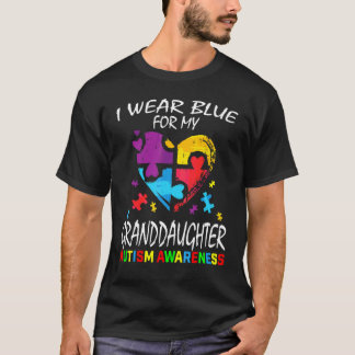 Grandma Grandpa Blue Granddaughter Autism Awarenes T-Shirt