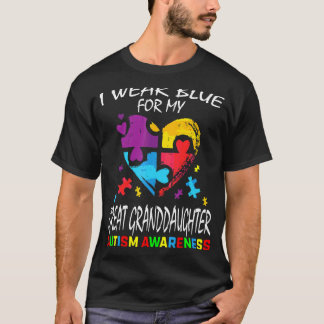Grandma Grandpa Blue Great Granddaughter Autism Aw T-Shirt
