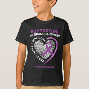 Grandma Grandpa Gift Purple Granddaughter Epilepsy T-Shirt