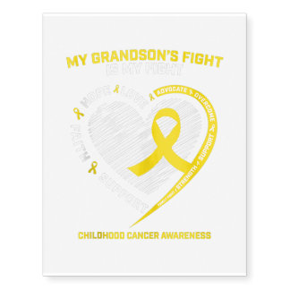 Grandma Grandpa Gold Grandson Childhood Gift Temporary Tattoos