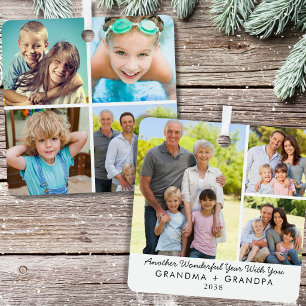 Grandma Grandpa Grandparents Christmas Photo Metal Ornament
