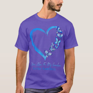 Grandma Grandpa I Wear Blue For My Grandson Autism T-Shirt