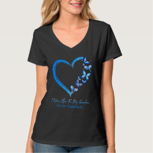Grandma Grandpa I Wear Blue For My Grandson Autism T-Shirt