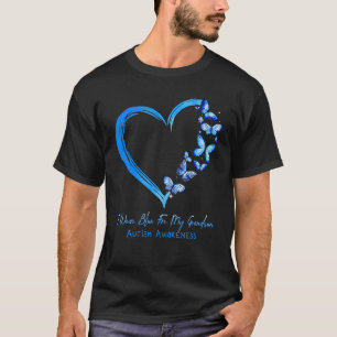 Grandma Grandpa I Wear Blue For My Grandson Autism T-Shirt