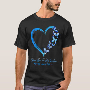 Grandma Grandpa I Wear Blue For My Grandson Autism T-Shirt