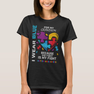 Grandma Grandpa I Wear Blue For My Grandson T-Shirt