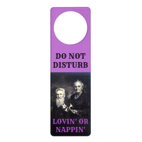 GRANDMA GRANDPA KEEP THEM GUESSING DO NOT DISTURB DOOR HANGER