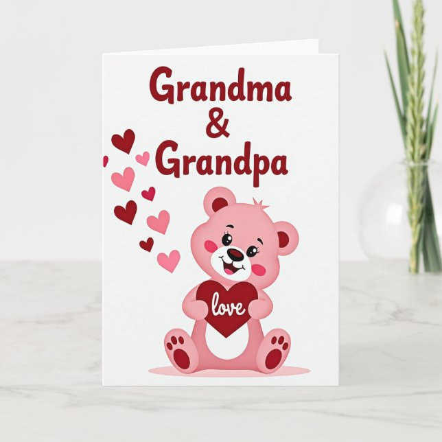 Grandma Grandpa Love Bear Card (Front)