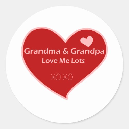Grandma  Grandpa Love Me Classic Round Sticker