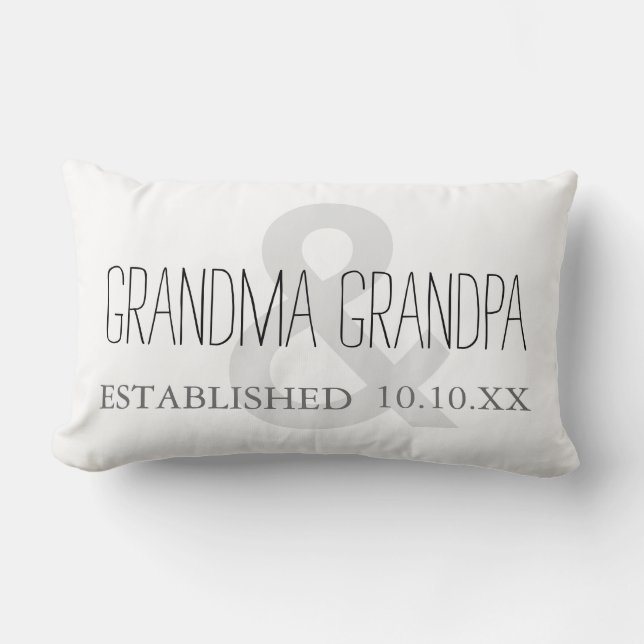 GRANDMA & GRANDPA New Grandparent Custom Date Lumbar Pillow (Front)