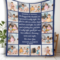 Grandma Grandpa Personalized 14 Photo Collage Poem Fleece Blanket