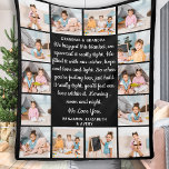 Grandma Grandpa Personalized Poem 14 Photo Collage Fleece Blanket<br><div class="desc">Celebrate your grandparents with a custom photo collage blanket. This unique grandparents quote blanket is the perfect gift whether its a birthday, Grandparents day or Christmas. We hope your special keepsake grandma blanket will become a treasured keepsake for years to come. . Quote "We hugged this blanket, We squeezed it...</div>