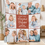 Grandma Grandpa Personalized Terracotta 8 Picture Fleece Blanket<br><div class="desc">Introducing our customizable Photo Collage Blanket, a heartfelt and unique gift perfect for the special grandparents in your life. This beautifully designed blanket allows you to showcase 8 of your favorite photos, creating a modern, elegant, and simple collage that exudes warmth and love. Personalize this blanket with the endearing message...</div>