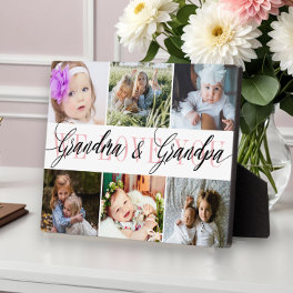 Grandma & Grandpa Photo Collage Plaque