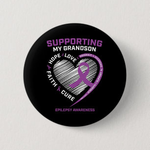 Grandma Grandpa Women Purple Men Grandson Epilepsy Button
