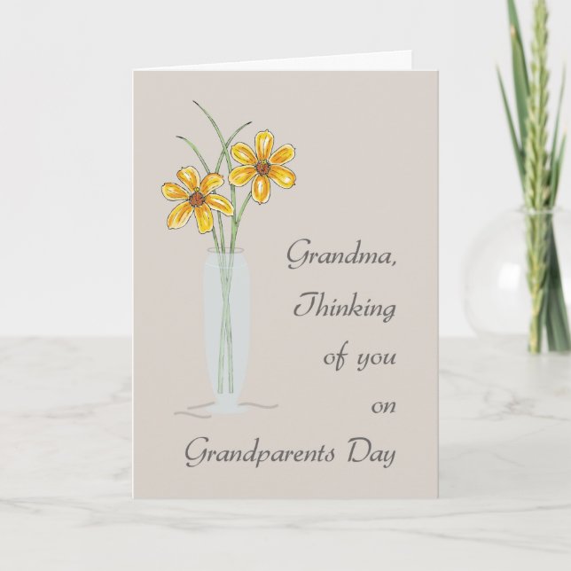 Grandma Grandparents Day Thinking of You Flowers Card (Front)