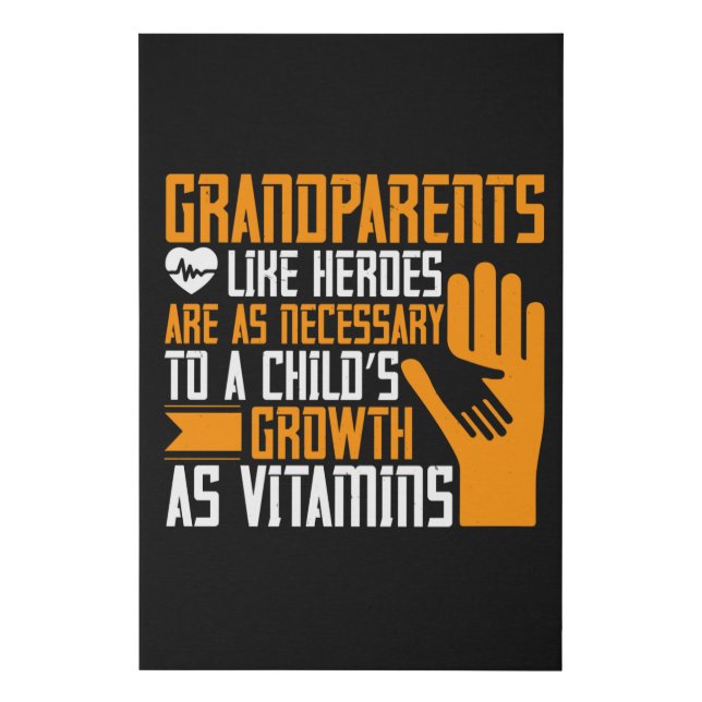 Grandma - Grandparents Like Heroes Faux Canvas Print (Front)