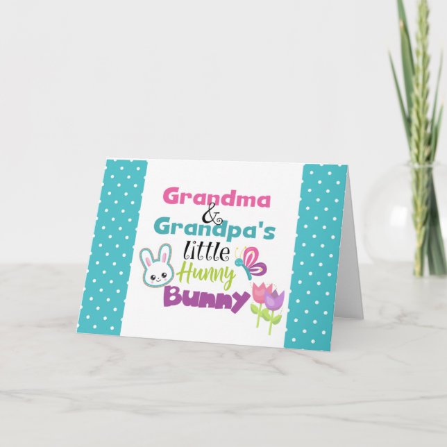 Grandma Grandpa's Bunny Easter Greeting Card (Front)