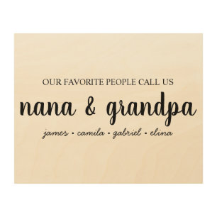 Grandma & Grandpa's Gift, Nana, Papa, Grandparents Wood Wall Art