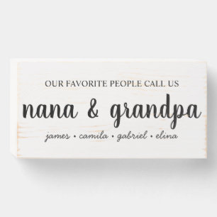 Grandma & Grandpa's Gift, Nana, Papa, Grandparents Wooden Box Sign