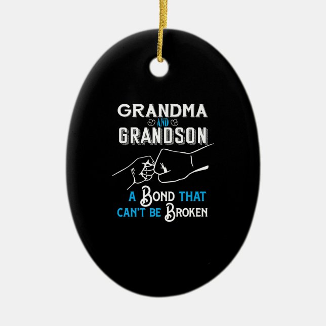 Grandma & Grandson Bond Premium Ceramic Ornament (Front)