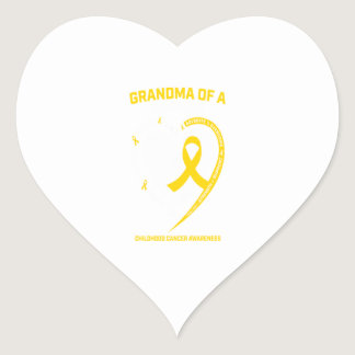 Grandma Grandson Granddaughter Childhood Cancer Aw Heart Sticker