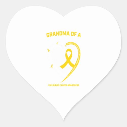 Grandma Grandson Granddaughter Childhood Cancer Aw Heart Sticker