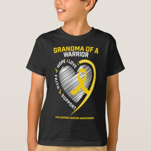 Grandma Grandson Granddaughter Childhood Cancer T_Shirt