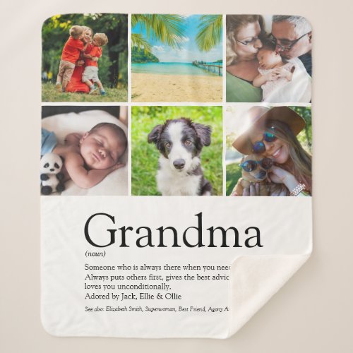 Grandma Granny Grandmother Definition 6 Photo Sherpa Blanket