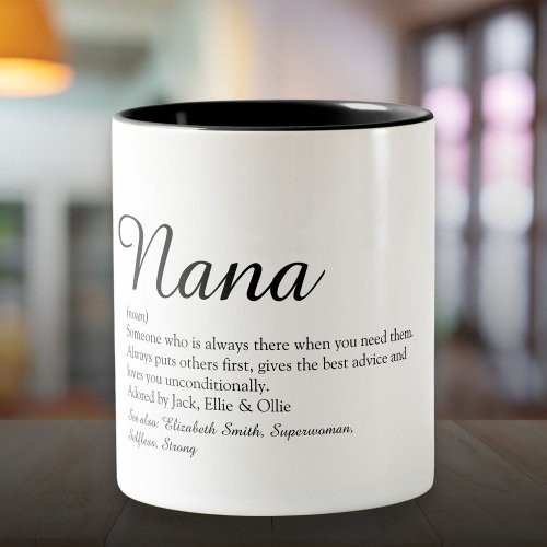 Grandma Granny Nana Definition Script Two_Tone Coffee Mug