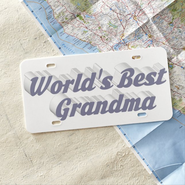 Grandma gray text license plate (In Situ)