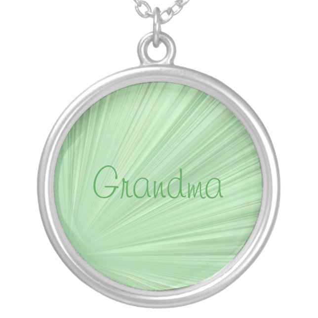 Grandma, Green Swirl Star Ray Necklace (Front)