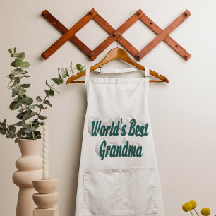 Grandma green text long apron