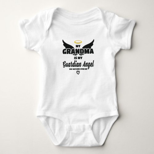 Grandma Guardian Angel Watches Over Me In Memory Baby Bodysuit