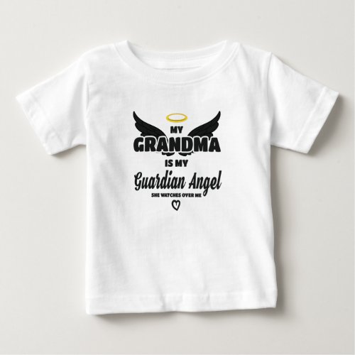 Grandma Guardian Angel Watches Over Me In Memory Baby T_Shirt