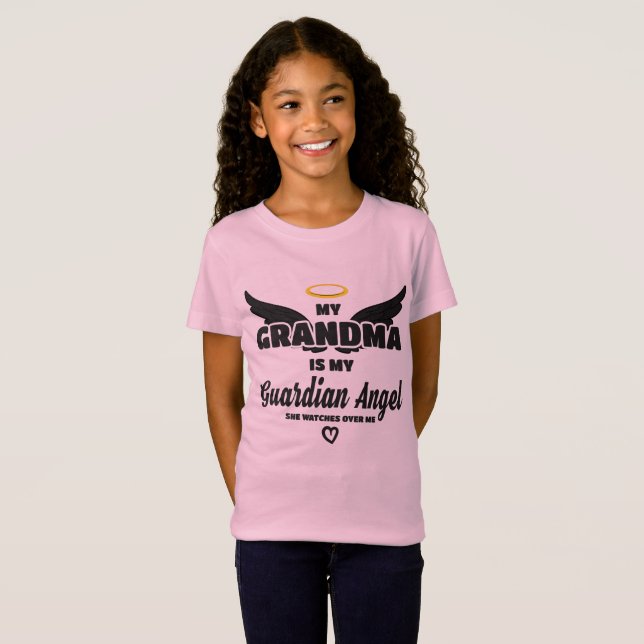 Grandma Guardian Angel Watches Over Me In Memory T-Shirt (Front Full)