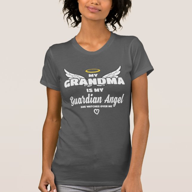 Grandma Guardian Angel Watches Over Me In Memory T-Shirt (Front)